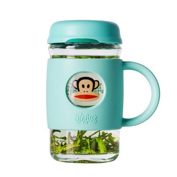 Paul Frank 大嘴猴 420ml高硼硅带盖玻璃杯