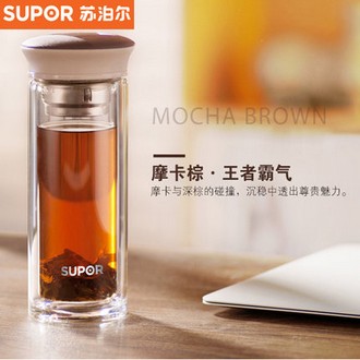 苏泊尔 双层玻璃水杯280ml