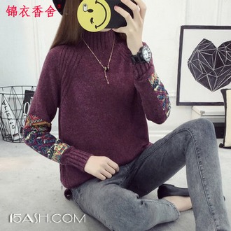 锦衣香舍 前后开叉针织毛衣