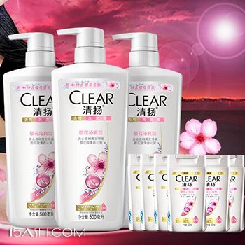 清扬 樱花沁爽去屑洗发露