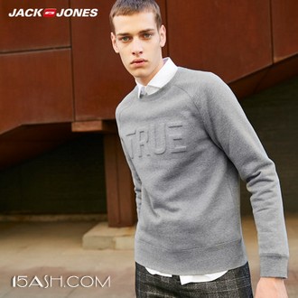 17新款 Jack Jones 杰克琼斯 男士浮雕字母拉绒卫衣