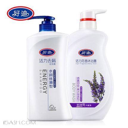 好迪 水润丝滑洗发水750ML+花香沐浴露750ML