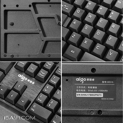爱国者 W910有线键盘，家用办公USB键盘